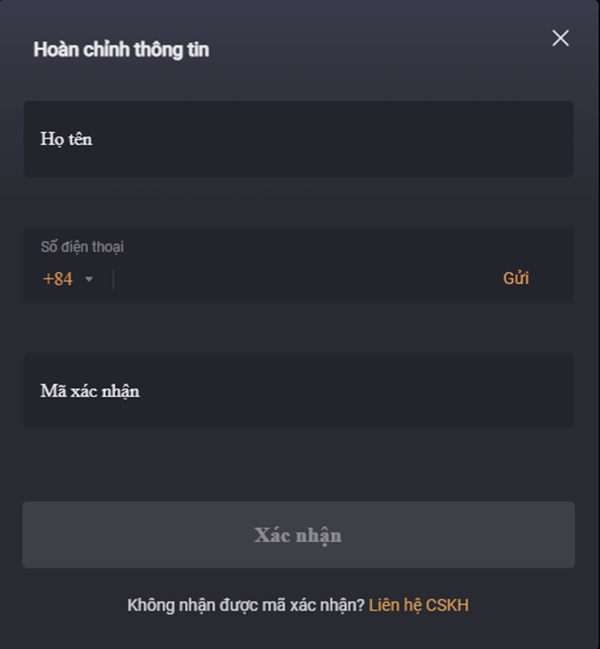 Hoàn thiện thông tin cá nhân